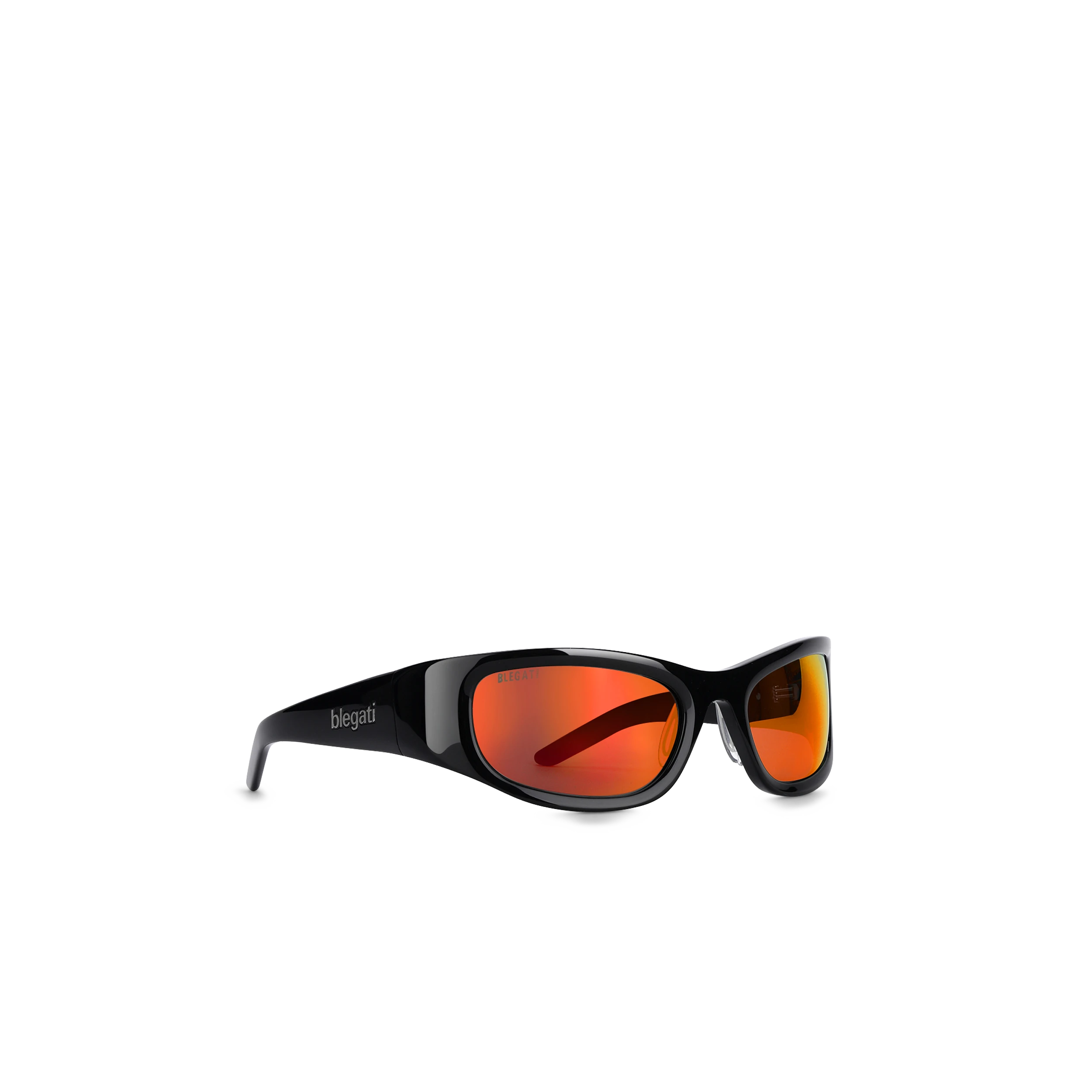 Moxie Wrap Around Sunglasses in Red Mirror Lenses | Blegati 