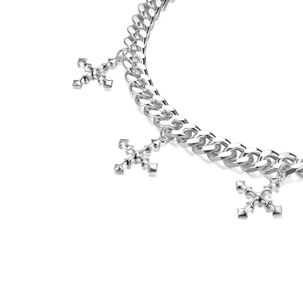 silver cross necklace, cross pendant 