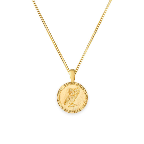 Athena pendant, 18K gold vermeil jewellery 