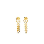 baller gold earrings, front view