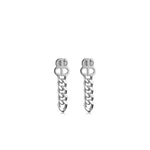 silver earrings, baller edition jewellery, front view