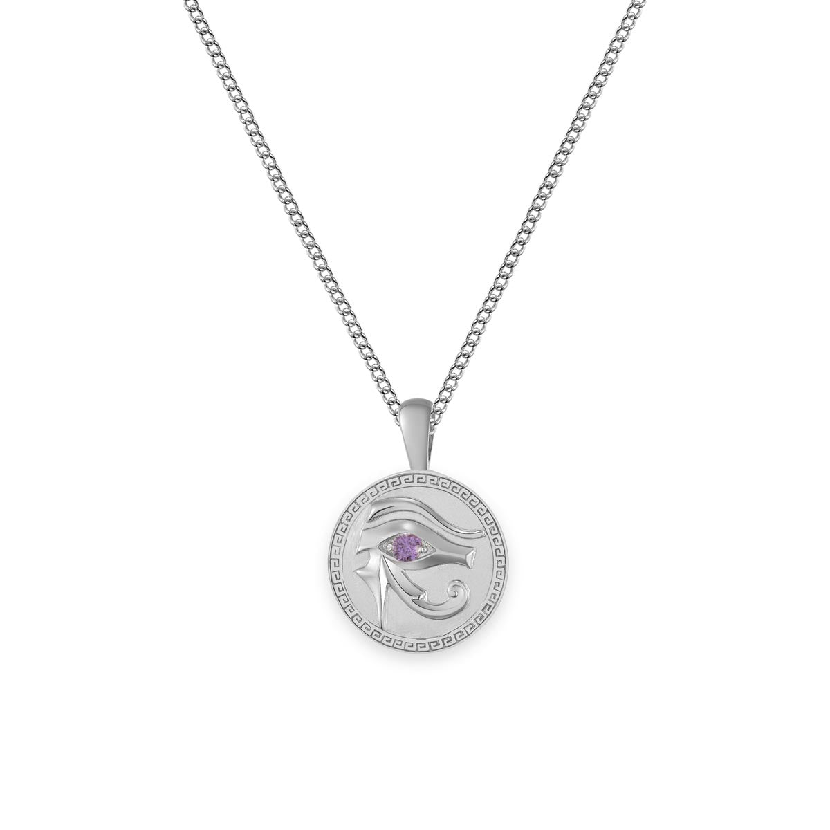 eye of horus, sterling silver jewellery, amethyst pendant