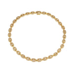 iced out gold chain, coffee bean link