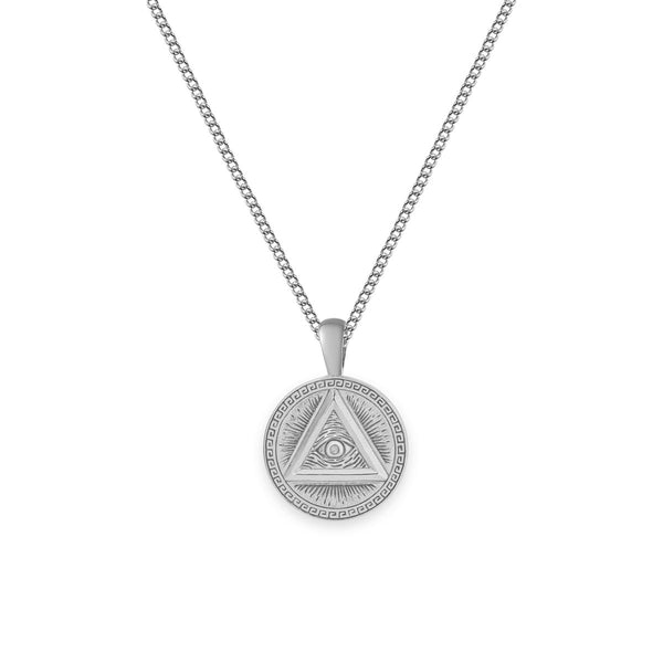 all seeing eye, sterling silver pendant