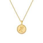 Athena pendant, 18K gold vermeil jewellery 