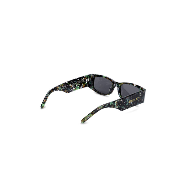camo rectangle sunglasses - top view, blegati logo