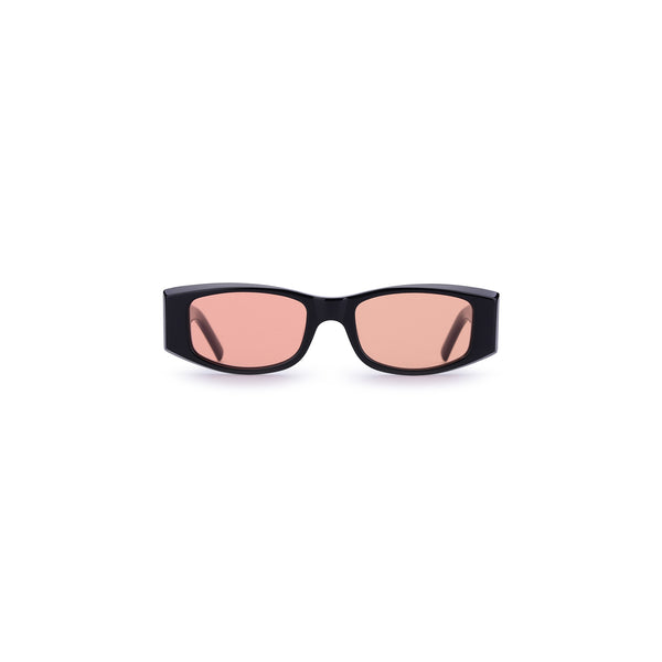 baller rectangle sunglasses, peach lens, front view