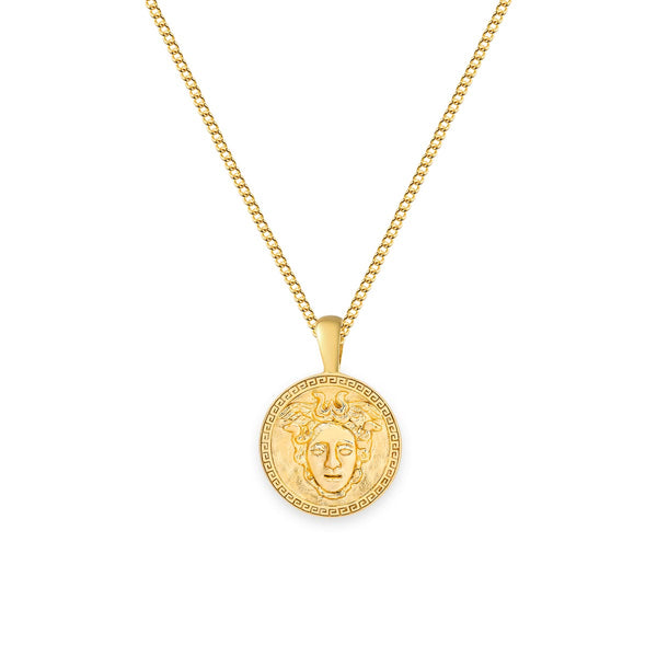Medusa pendant, 18K gold vermeil jewellery 